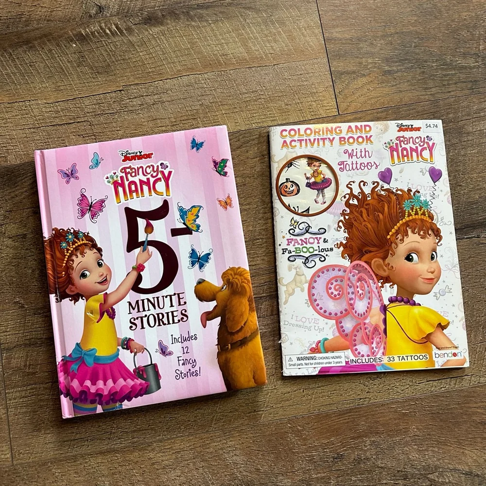 Disney Retired Junior Fancy Nancy 5 Minute Stories & Activity Book set Easter